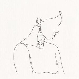 figura humano trazada con una linea, se ve un nudo en la garganta que no le deja hablar, pide ayuda de un Psicólogo en puebla. 