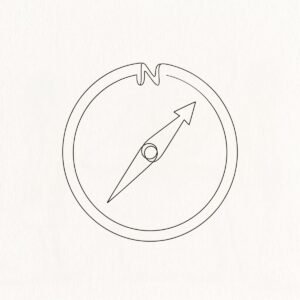 Brujula minimalista que indica que el camino necesita ser ilustrado con un Psicólogo en Puebla. 