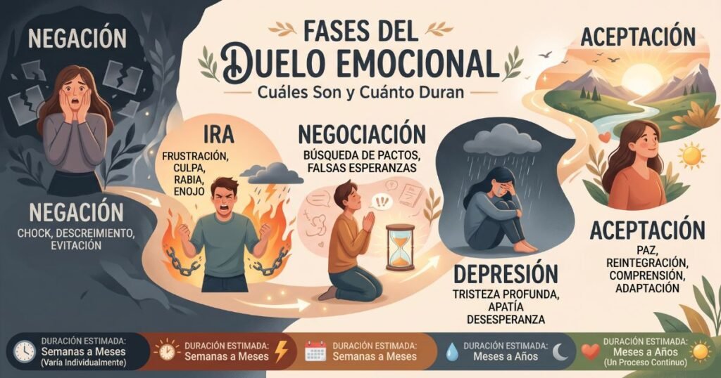 Fases del Duelo Emocional: Cuáles Son y Cuánto Duran